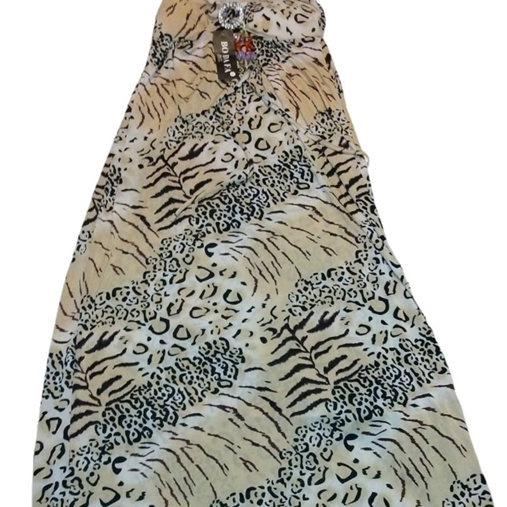 NWT Bo Da Fa Tasseled Sleeveless Summer Maxi Party Cocktail Sundress Size Large